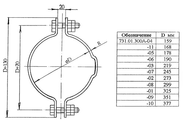 Хомут консоли Ф-377 731.01.300А-10.СБ
